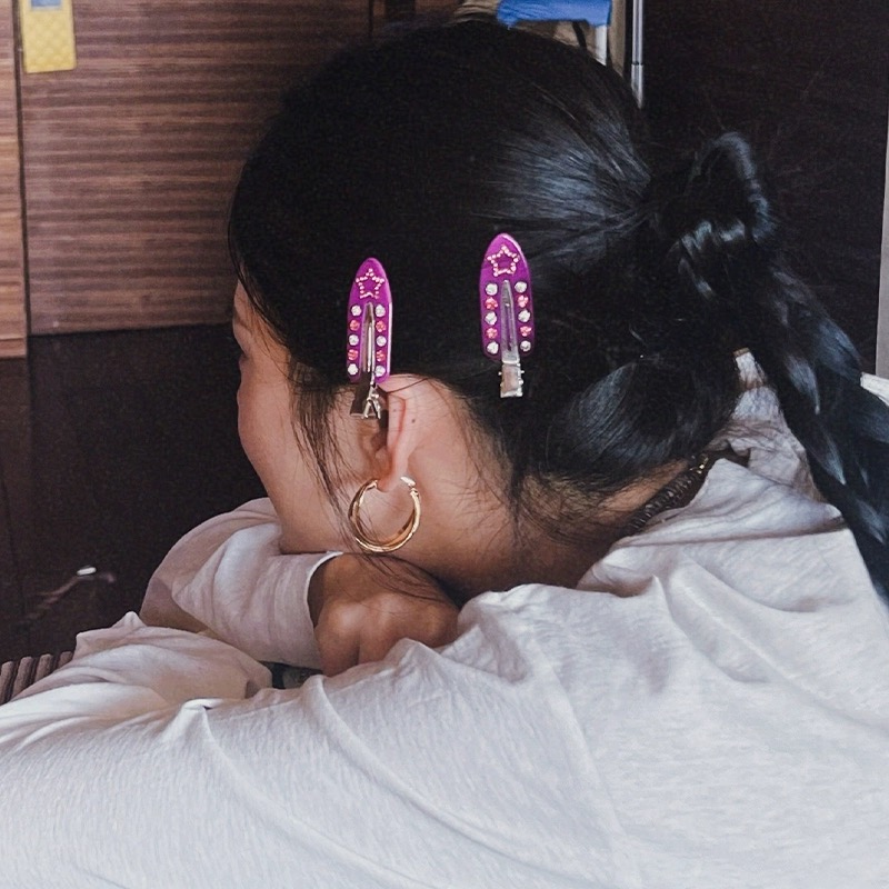 Love Heart Rhinestone Bangs Cl - Travel Accessories Jewelry 评论和价格
