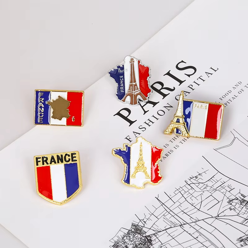 France Flag Enamel Pins Eiffel - Travel Accessories Jewelry 评论和价格